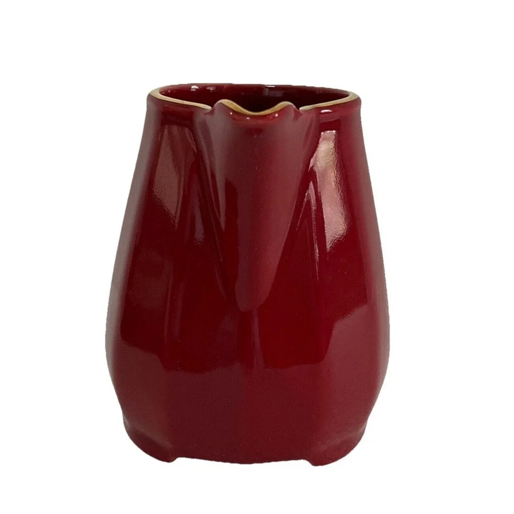 Apilco Flora, Red with Goldrim‎ Creamer - Made in France